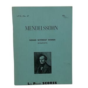 Lea Pocket‎ Scores Mendelssohn Complete Songs Without Words Song Book